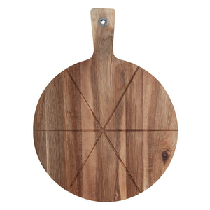 JS Gourmet - Planche à Pizza Réversible 2 en 1 en Bois, Diamètre de 15" - Simple Boutique