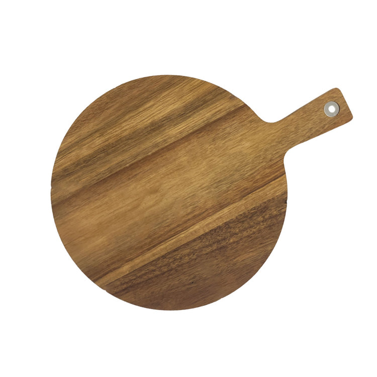 JS Gourmet - Planche à Pizza Réversible 2 en 1 en Bois, Diamètre de 15" - Simple Boutique