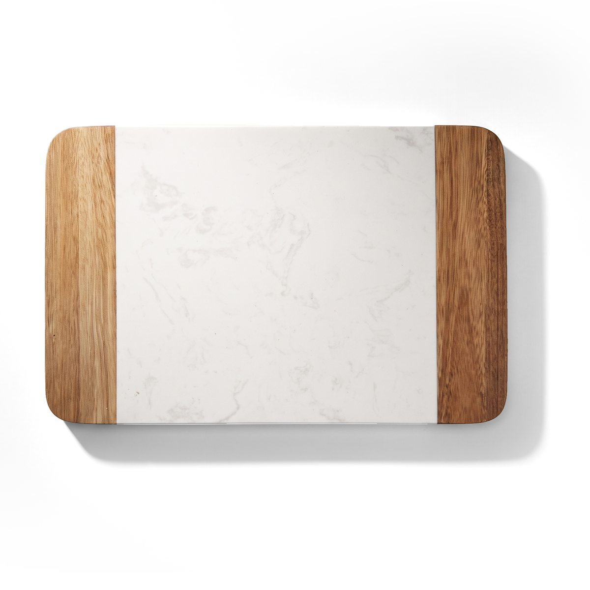 JS Gourmet Planche à servir / à découper en bois d'acacia et marbre blanc - Simple Boutique