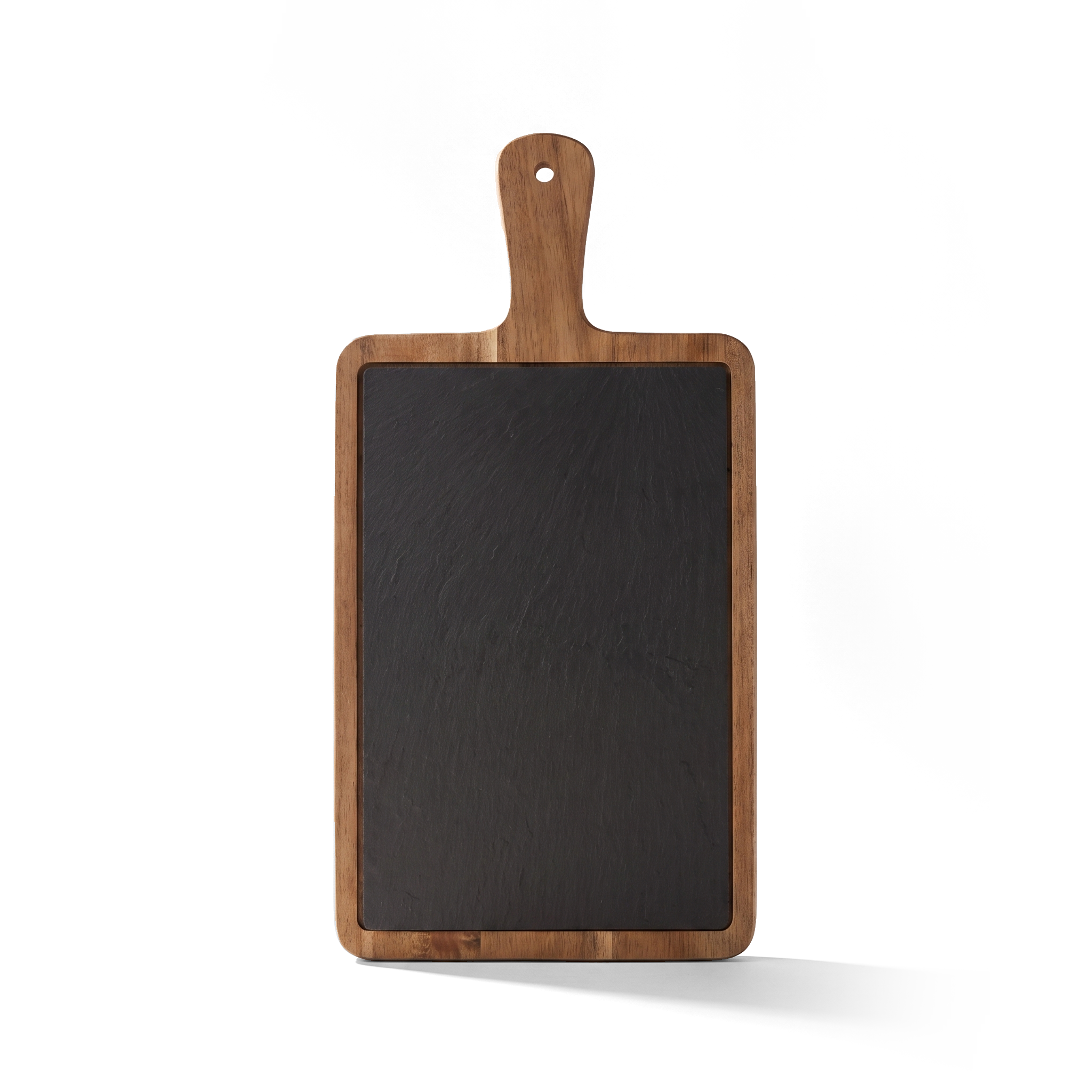 JS Gourmet Planche de service en bois d'acacia avec insert amovible en ardoise noire - Simple Boutique