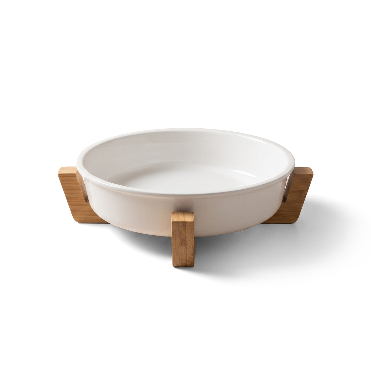 JS Gourmet Plat de cuisson carré compact en céramique avec dessous de plat en bois, 21,7 cm - Simple Boutique