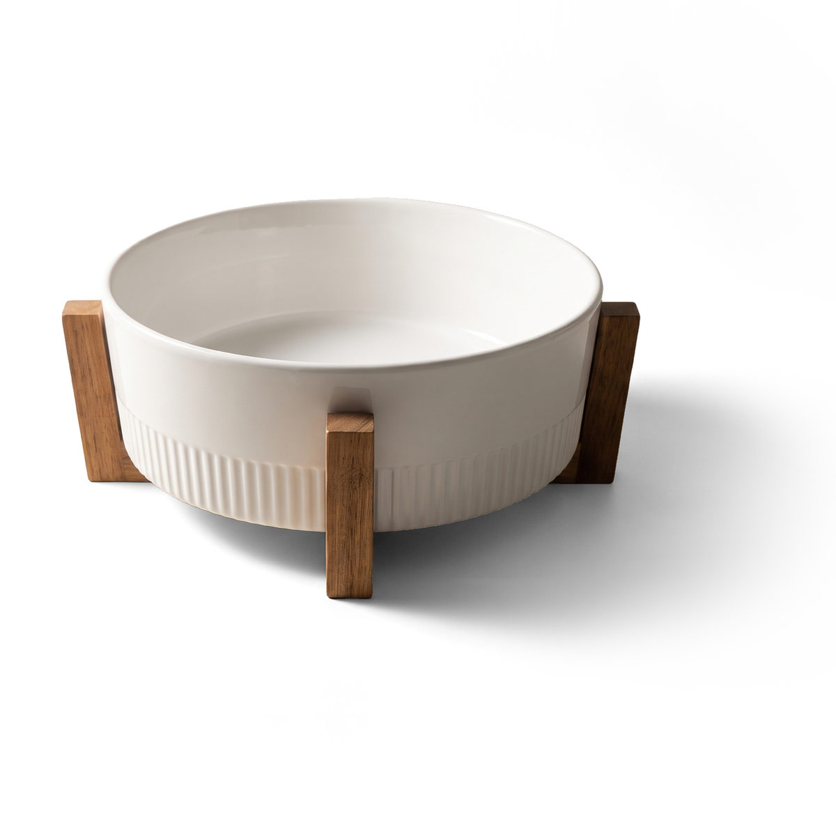 JS Gourmet Plat de cuisson carré profond en céramique avec dessous de plat en bois, 23 cm - Simple Boutique