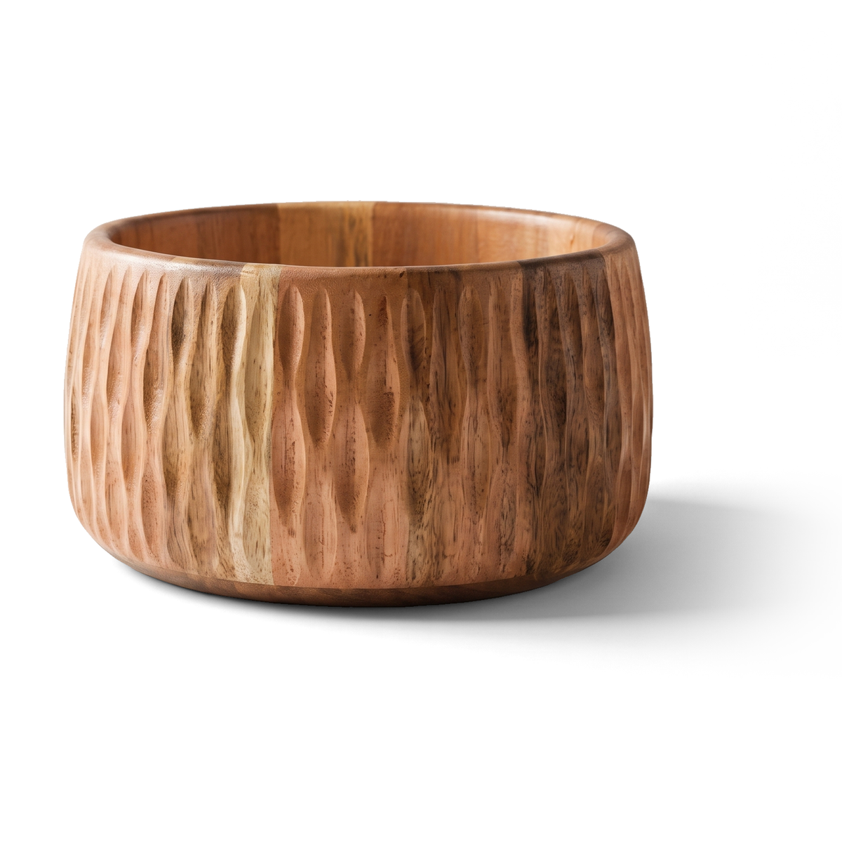JS Gourmet Plat de service cannelé en bois d'acacia - Simple Boutique