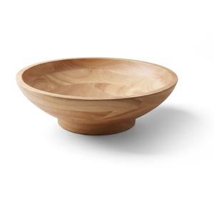 JS Gourmet Plat de service en bois d'hévéa sur pied - Simple Boutique
