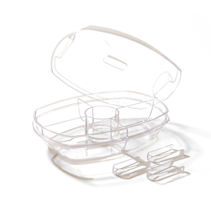 JS Gourmet Plateau de service divisé 2 en 1 avec couvercle bac à glace et 4 compartiments — 15 po - Simple Boutique