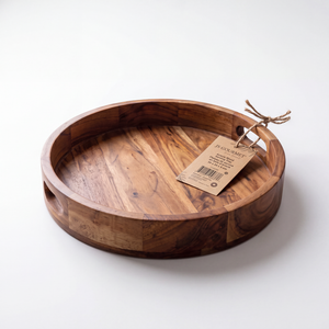 JS Gourmet Plateau de service en bois d'acacia avec poignée - emballage - Simple Boutique
