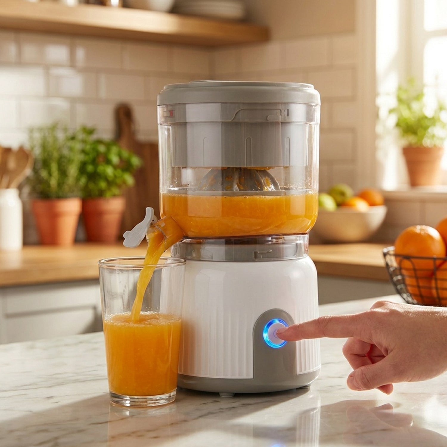 JS Gourmet Presse-fruits sans fil rechargeable par USB, 500 ml - Simple Boutique
