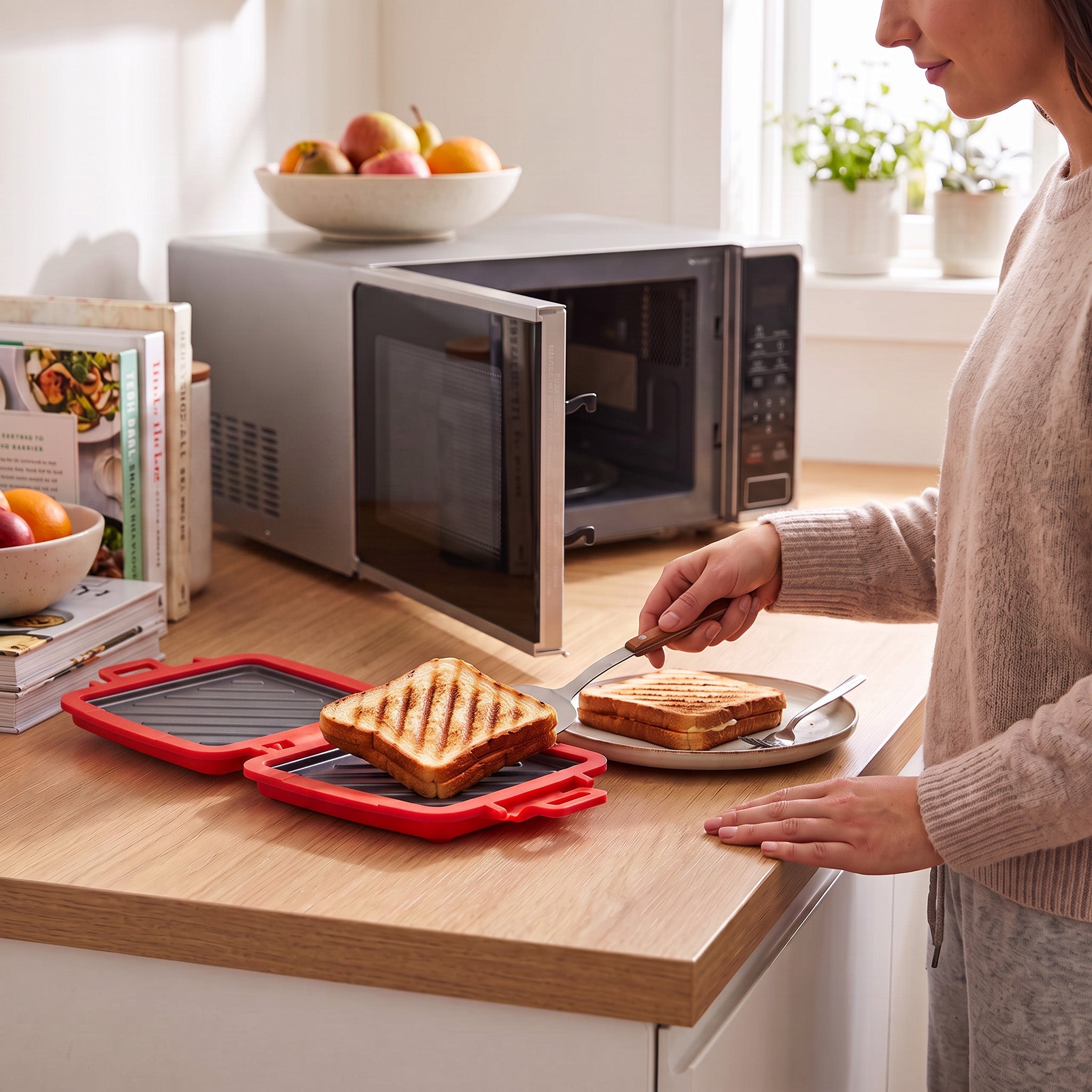 JS Gourmet SIZZLE CRISPY Appareil de cuisson et de grillade micro-ondes - Simple Boutique