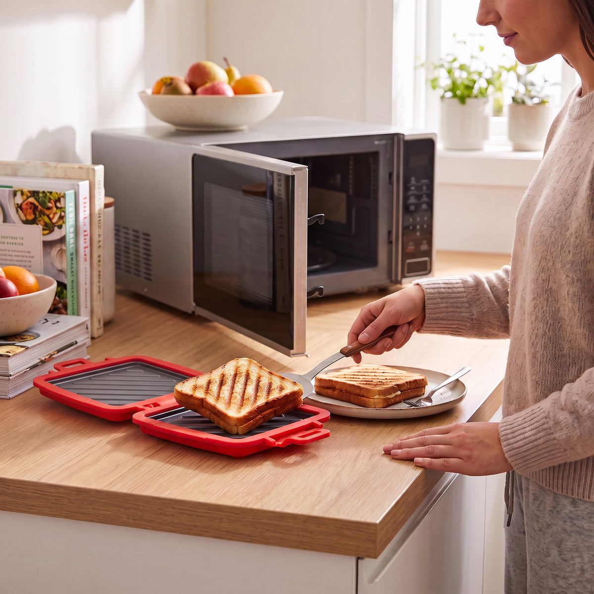 JS Gourmet SIZZLE CRISPY Appareil de cuisson et de grillade micro-ondes - Simple Boutique