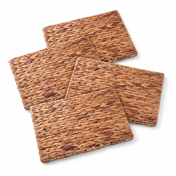 Set de table rectangulaire en jacinthe d'eau — Lot de 4