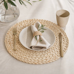 JS Gourmet Set de table rond en quenouille - Lot de 6 - Simple Boutique