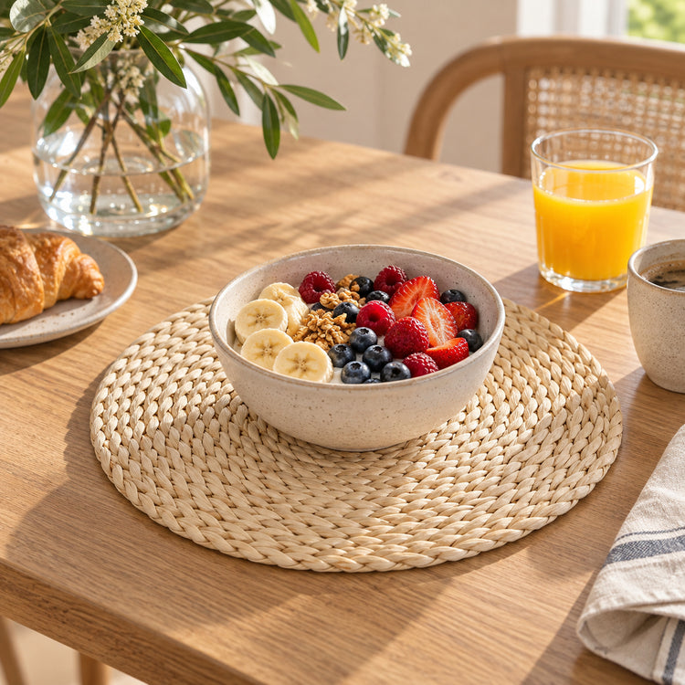JS Gourmet Set de table rond en quenouille - Lot de 6 - Simple Boutique