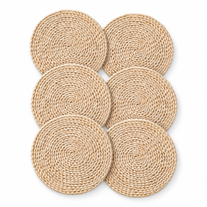 JS Gourmet Set de table rond en quenouille - Lot de 6 - Simple Boutique