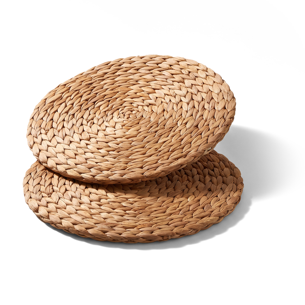 JS Gourmet Sets de table ronds en jacinthe d'eau, 32 cm - Lot de 2 - Simple Boutique