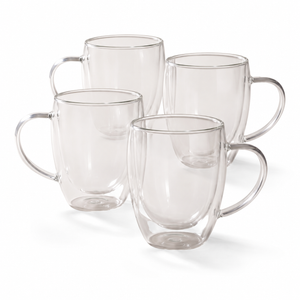 Tasses en verre à double paroi — Ensemble de 4, 250 ml