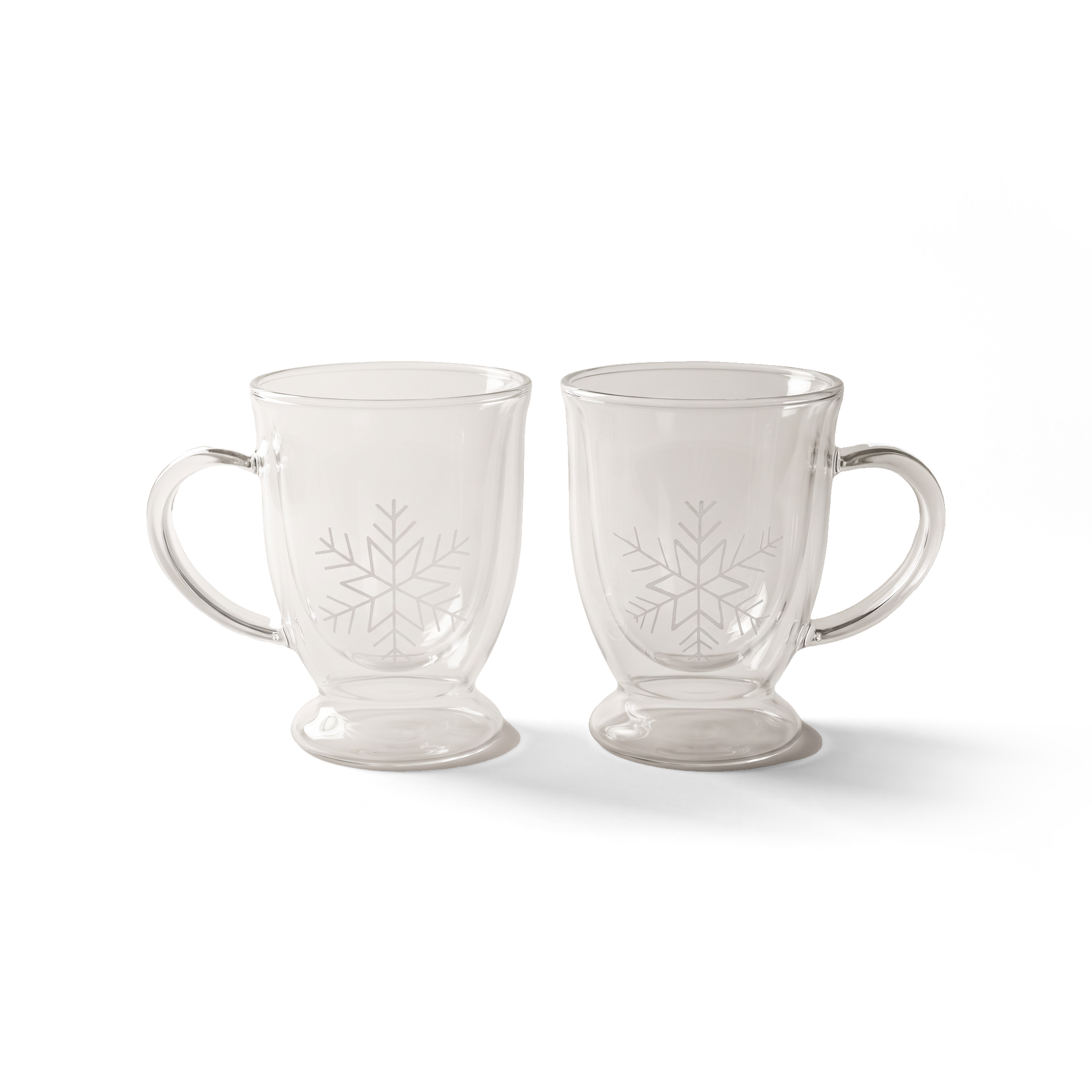 JS Gourmet Tasses en verre à double paroi à flocons de neige, 350 ml - Simple Boutique