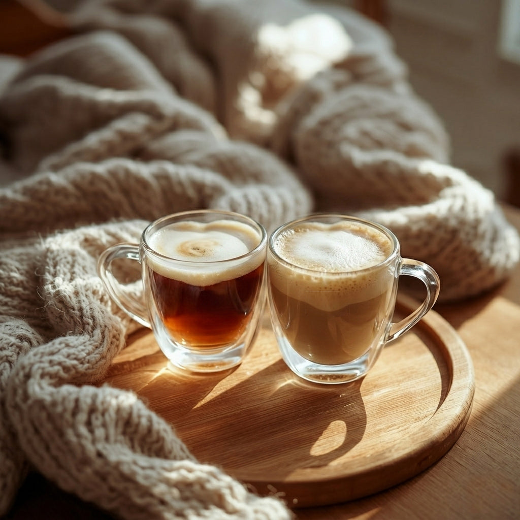 JS Gourmet Tasses en verre à double paroi en forme de cœur 250 ml - Lot de 2 - Simple Boutique
