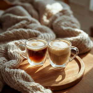 JS Gourmet Tasses en verre à double paroi en forme de cœur 250 ml - Lot de 2 - Simple Boutique