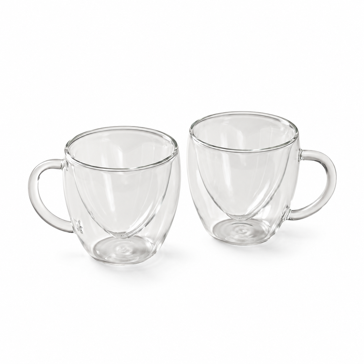JS Gourmet Tasses en verre à double paroi en forme de cœur 250 ml - Lot de 2 - Simple Boutique