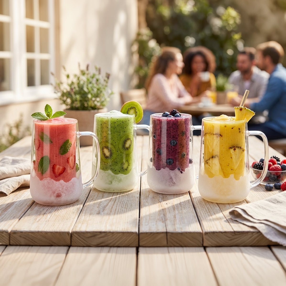 JS Gourmet Tasses isothermes en verre à double paroi pour congélateur — Ensemble de 2, 480 ml - Simple Boutique