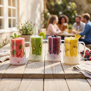 JS Gourmet Tasses isothermes en verre à double paroi pour congélateur — Ensemble de 2, 480 ml - Simple Boutique