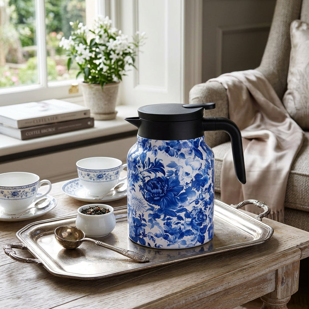 JS Gourmet Thermos à thé vintage à motif floral 1,5 L - Simple Boutique