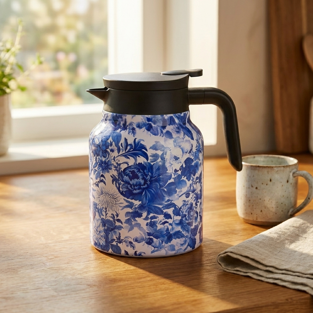 JS Gourmet Thermos à thé vintage à motif floral 1,5 L - Simple Boutique