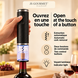JS Gourmet Tire-bouchon électrique rechargeable pour le vin - Simple Boutique