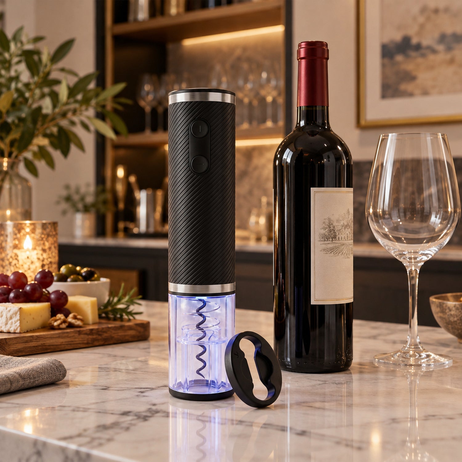 JS Gourmet Tire-bouchon électrique rechargeable pour le vin - Simple Boutique