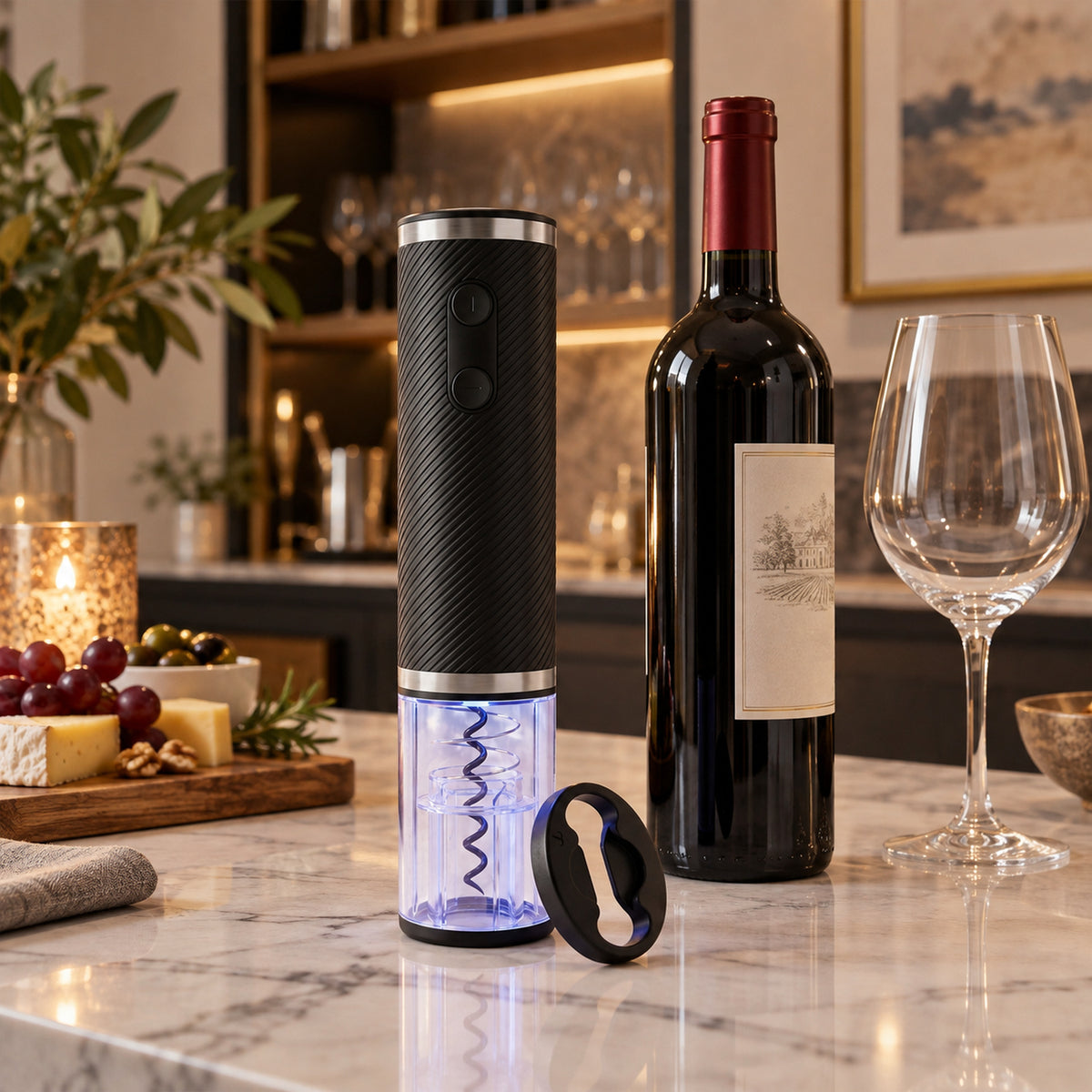 JS Gourmet Tire-bouchon électrique rechargeable pour le vin - Simple Boutique