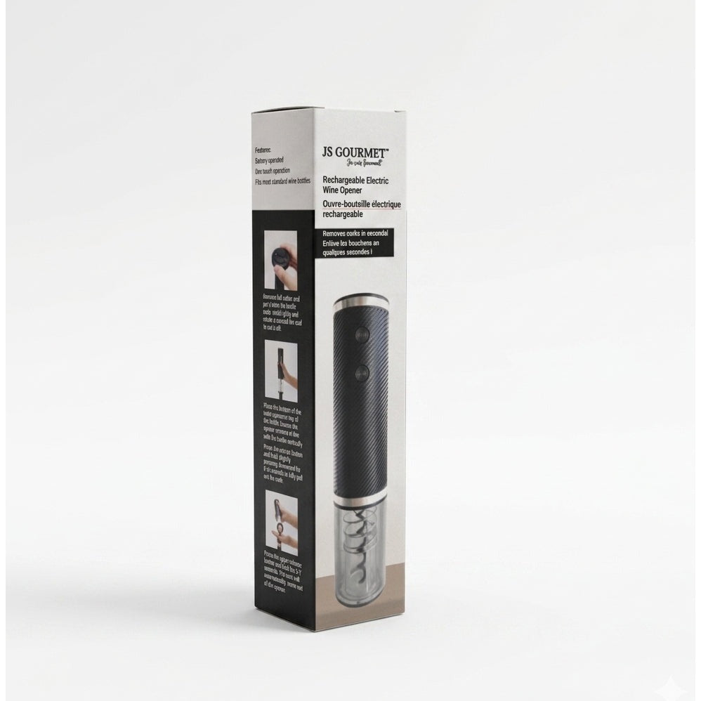 JS Gourmet Tire-bouchon électrique rechargeable pour le vin - emballage - Simple Boutique