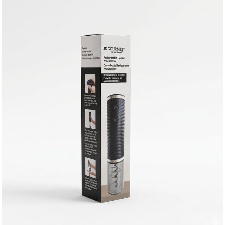 JS Gourmet Tire-bouchon électrique rechargeable pour le vin - emballage - Simple Boutique