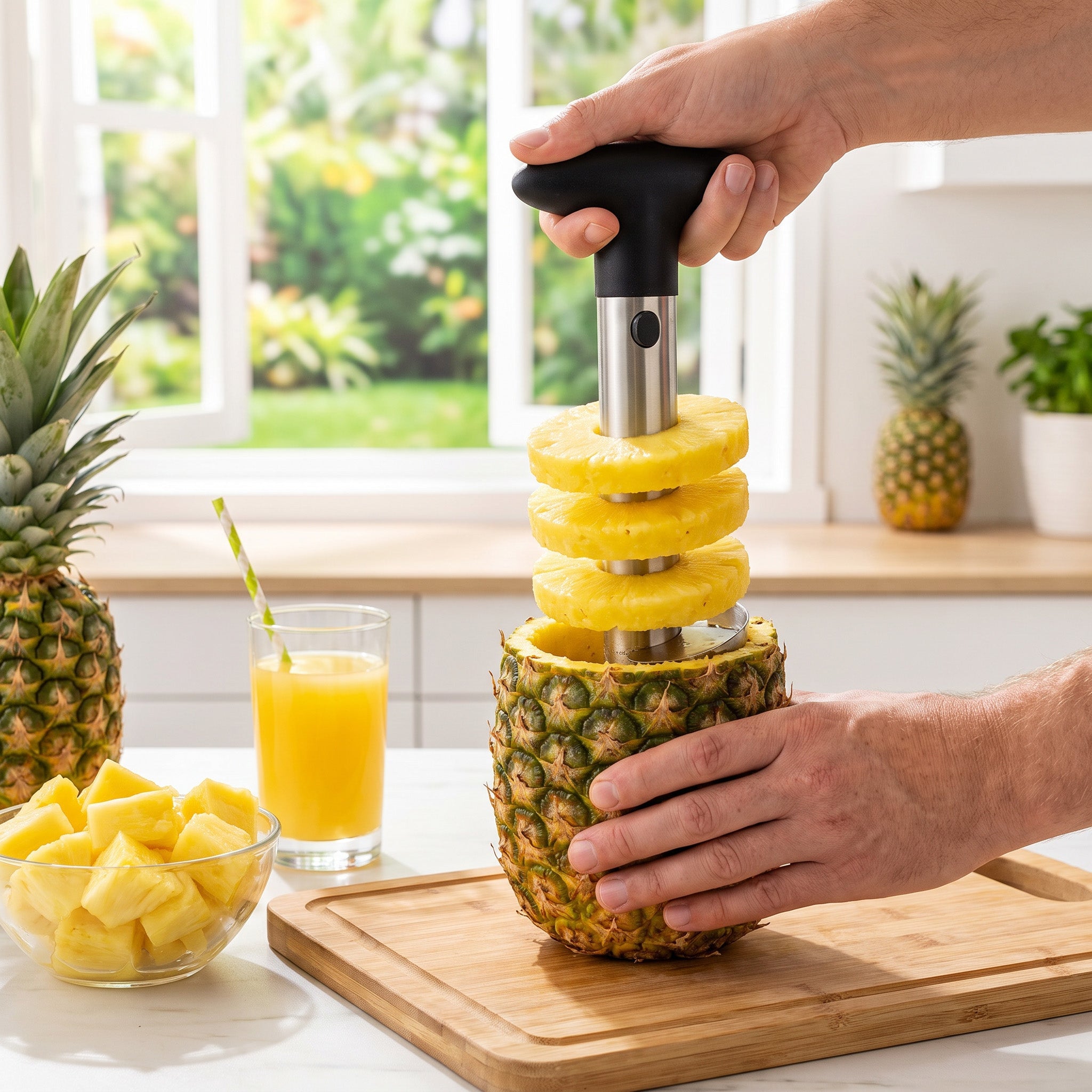 JS Gourmet Trancheur, vide-cœur et éplucheur à ananas - Simple Boutique