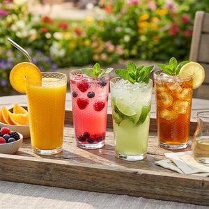 JS Gourmet Verres Highball 450 ml - Lot de 4 Motif nid d'abeille - Simple Boutique