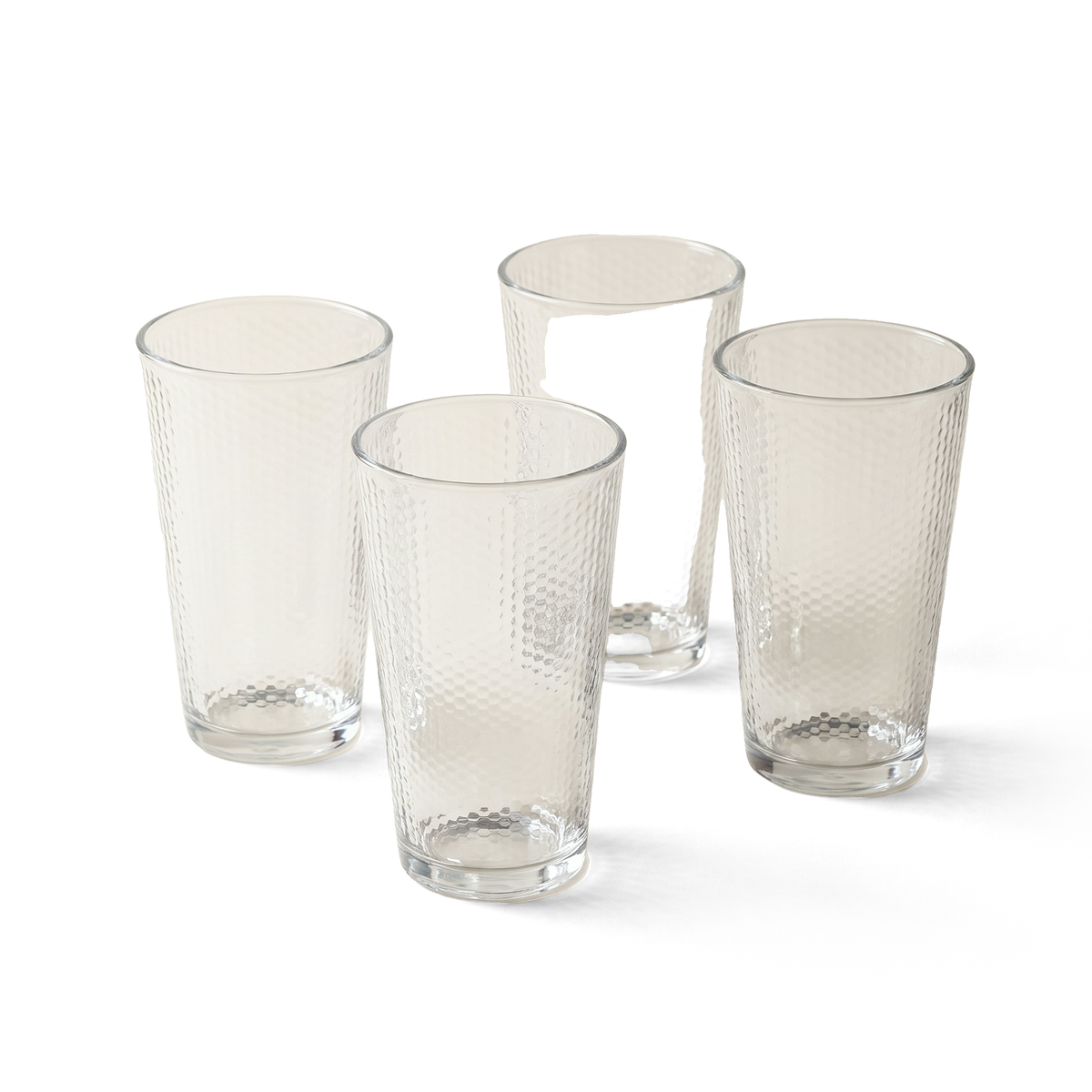 JS Gourmet Verres Highball 450 ml - Lot de 4 Motif nid d'abeille - Simple Boutique
