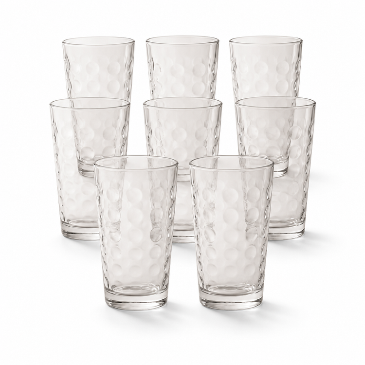 Verres Highball 450 ml lot de 8 - Motif bulles