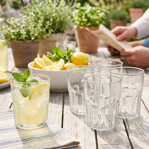 JS Gourmet Verres Trempés 300 ml - Lot de 6 Design Facetté - Simple Boutique