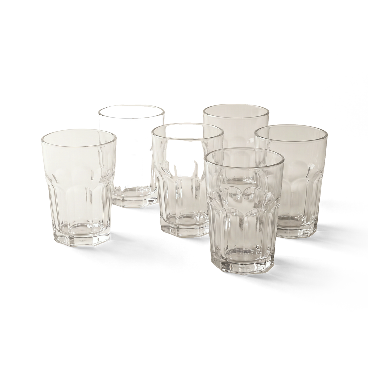 JS Gourmet Verres Trempés 300 ml - Lot de 6 Design Facetté - Simple Boutique