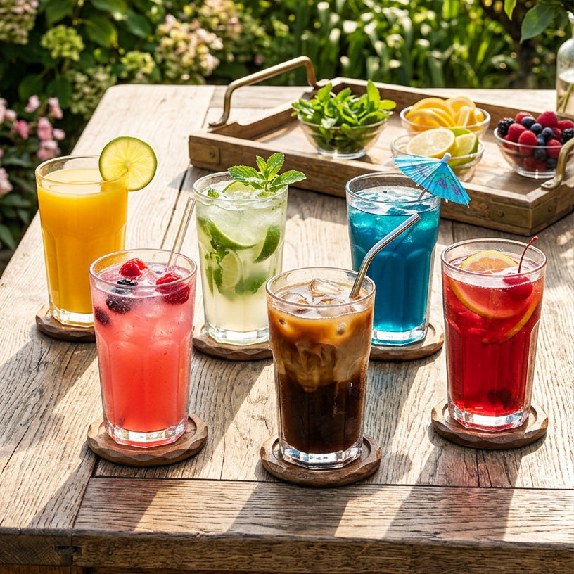 JS Gourmet Verres à Highball trempés 440 ml - Lot de 6 à motif facetté - Simple Boutique