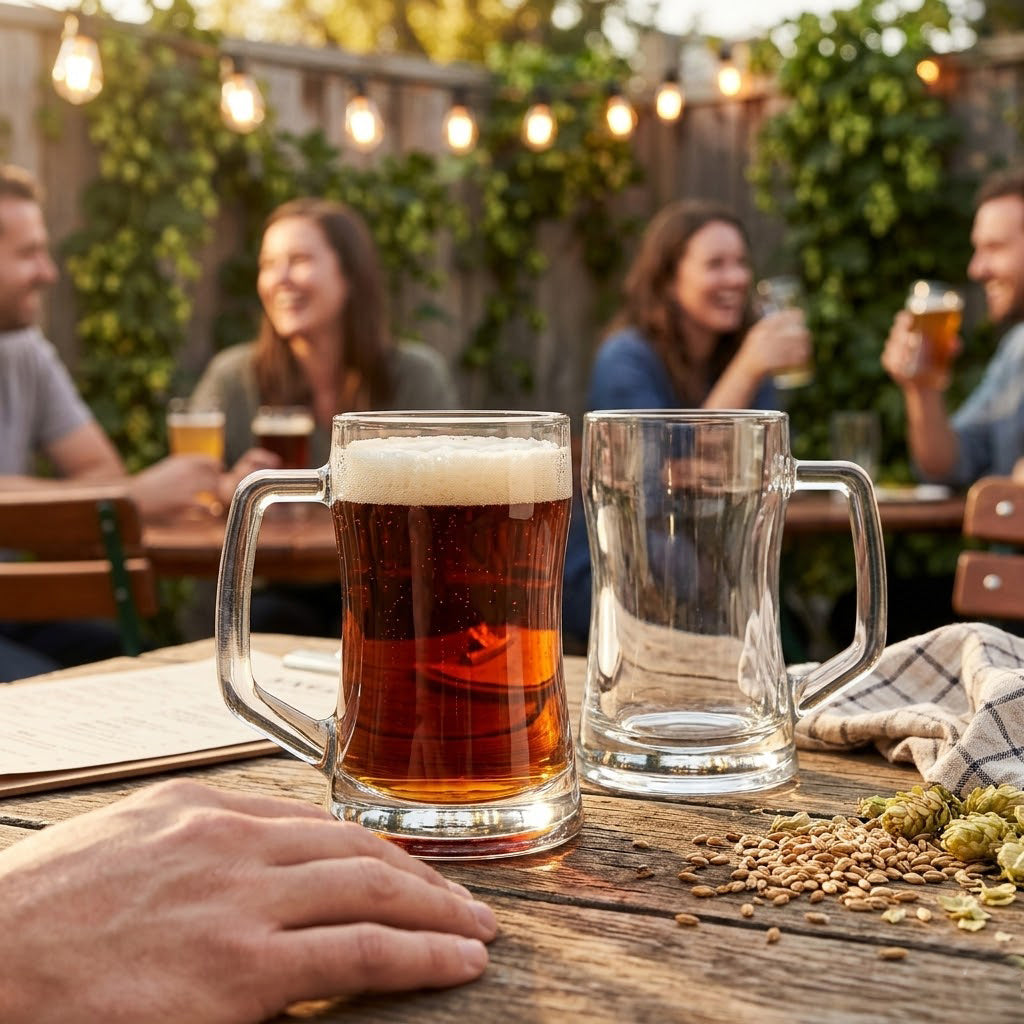 JS Gourmet Verres à bière en borosilicate à double paroi — Ensemble de 2, 480 ml - Simple Boutique