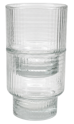 JS Gourmet Verres à boire empilables à côtes, Lot de 4 - 325 ml - Simple Boutique