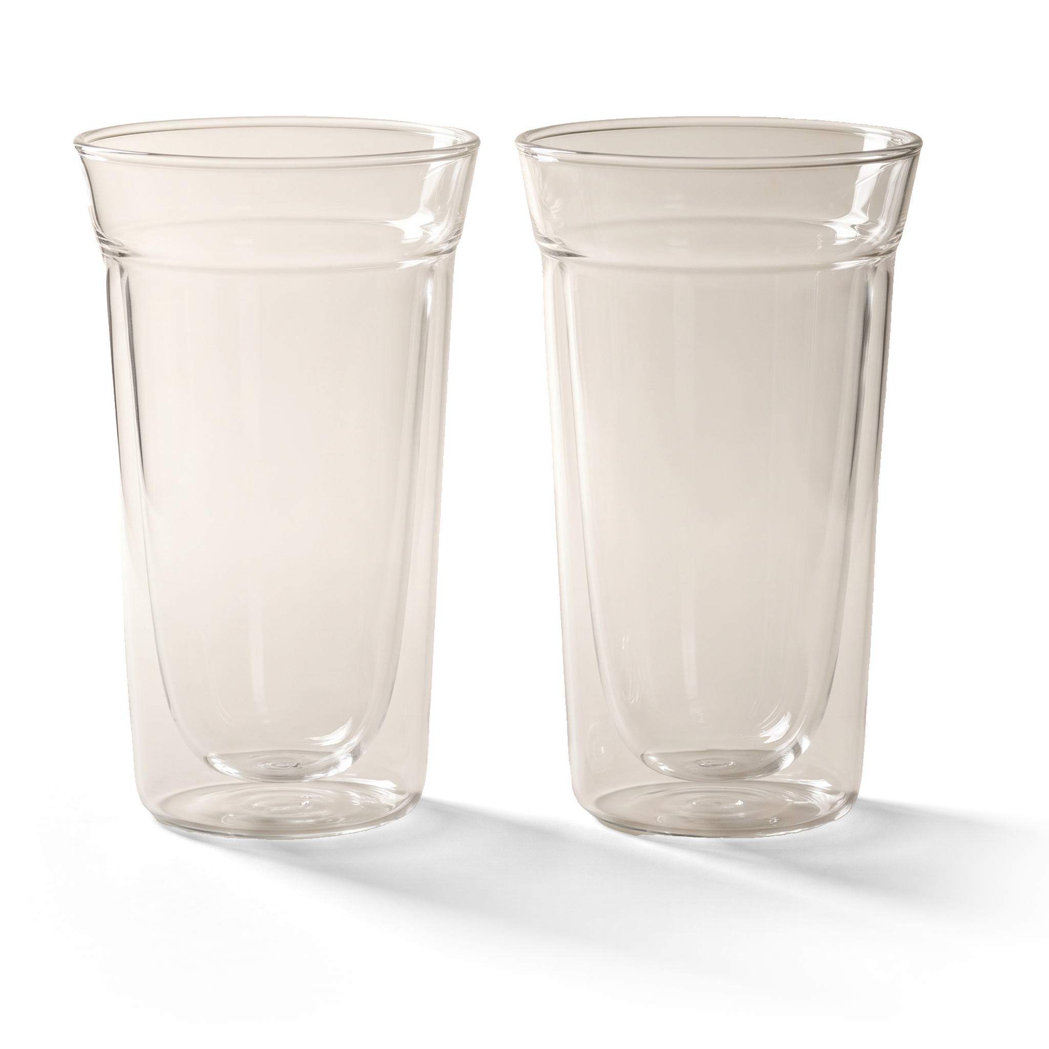 JS Gourmet Verres à double paroi à bord unique, Lot de 2 - 350 ml - Simple Boutique