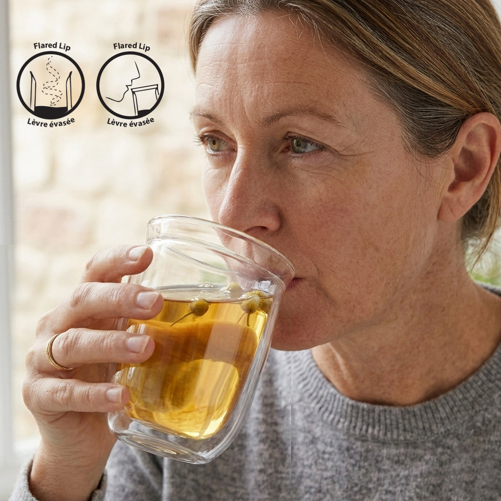 JS Gourmet Verres à double paroi et à simple rebord, Lot de 2 - 280 ml - Simple Boutique