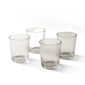 JS Gourmet Verres à eau 380 ml - Lot de 4 Motif nid d'abeille - Simple Boutique