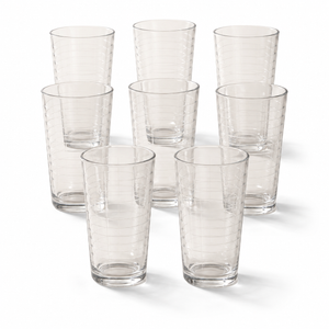 Verres à highball 450 ml, lot de 8 – Motif quadrillé