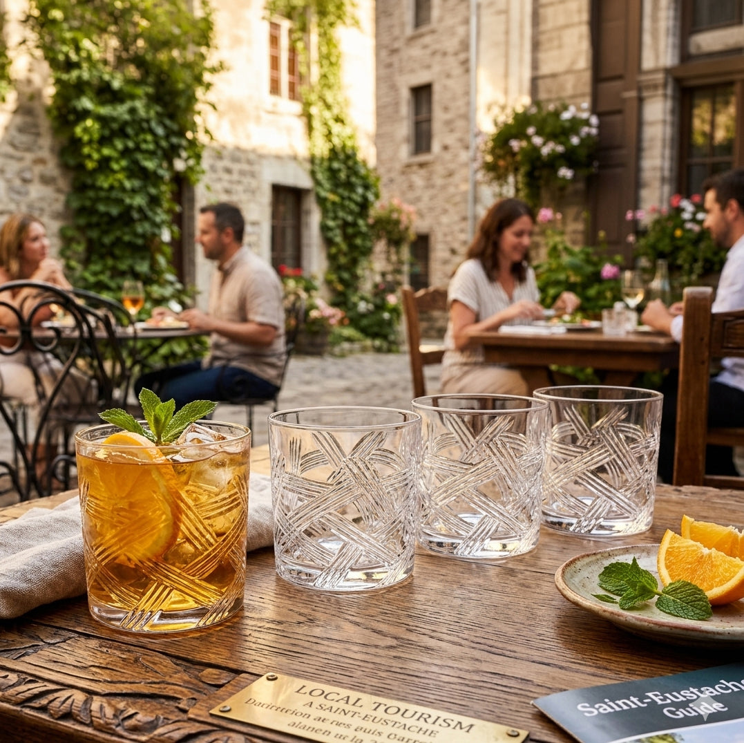 JS Gourmet Verres bas à coupe losange matelassé - Lot de 8 - Simple Boutique