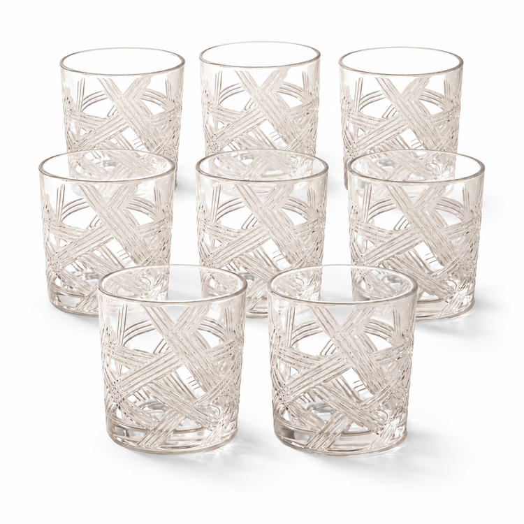 JS Gourmet Verres bas à coupe losange matelassé - Lot de 8 - Simple Boutique