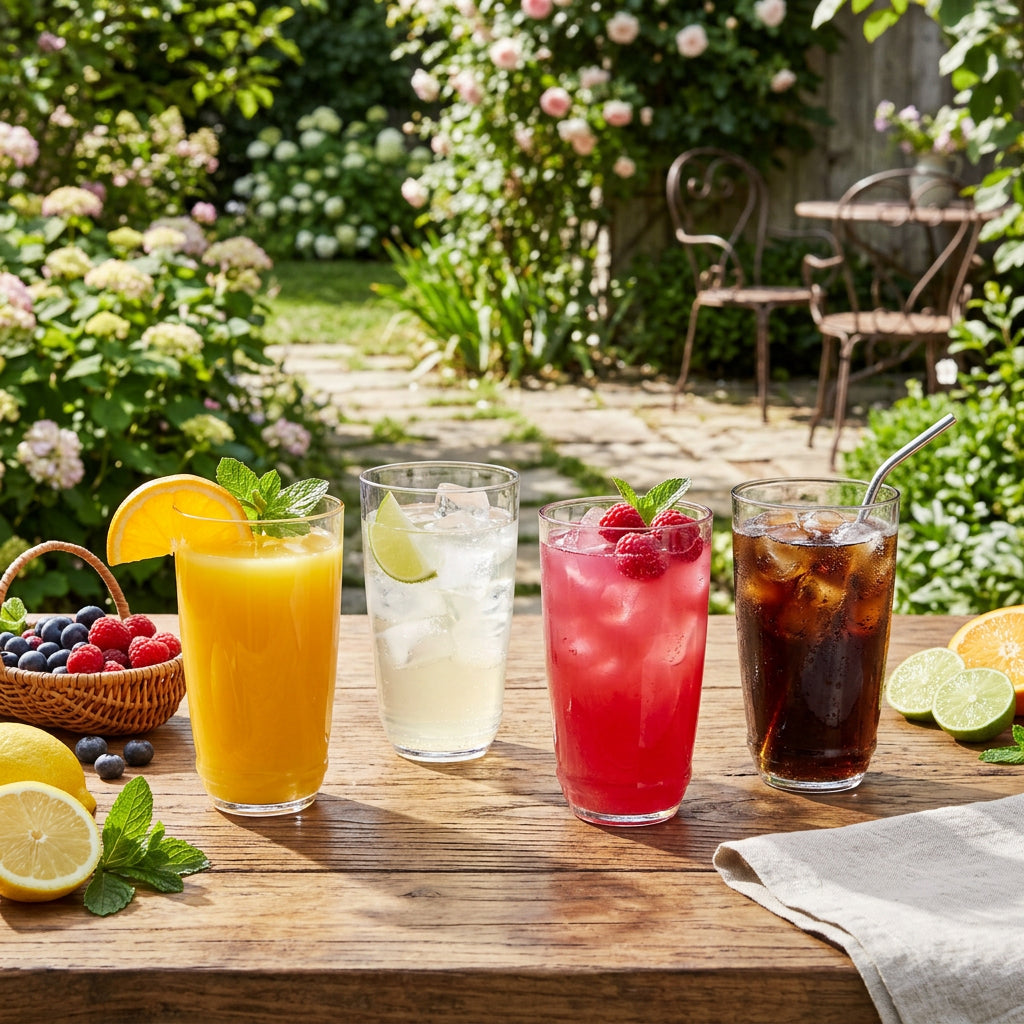 JS Gourmet Verres empilables à rebord fin en borosilicate, Lot de 4 - Highball, 460 ml - Simple Boutique