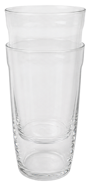 JS Gourmet Verres empilables à rebord fin en borosilicate, Lot de 4 - Highball, 460 ml - Simple Boutique