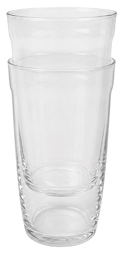 JS Gourmet Verres empilables à rebord fin en borosilicate, Lot de 4 - Highball, 460 ml - Simple Boutique